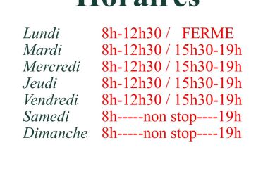 horaire jusqu'au 12 juillet