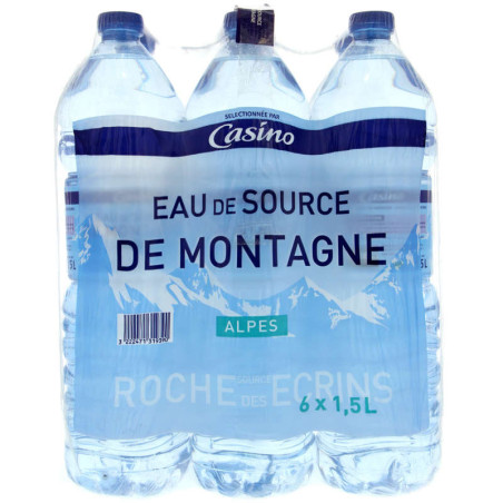 Eau de source de montagne Alpes - Roches des Ecrins - 6x1,5L