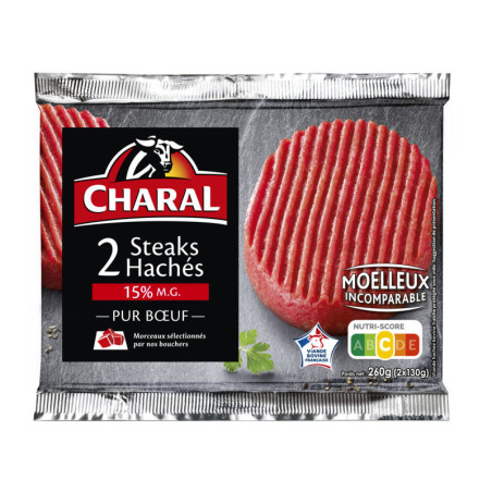 Steaks hachés 15%Mg - 2x130g