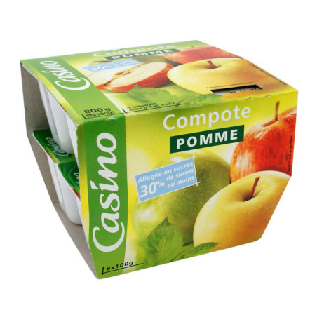 Compote Pomme allégée en sucres - 8x100g