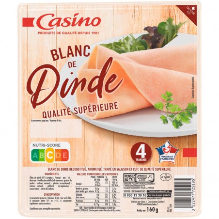 Blanc de dinde français - 160g