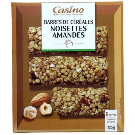 Barres céréales amandes noisettes - 125g