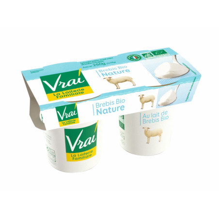 Yaourt nature lait de brebis Bio - 2x125g