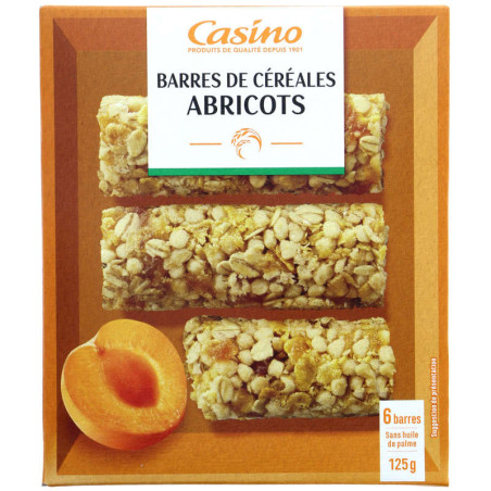 Barres céréales abricot - 125g