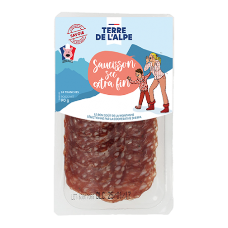 Saucisson sec de Savoie extra fin tranches - 90g