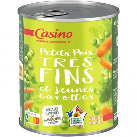 Petits pois extra-fins et jeunes carottes à l'étuvée