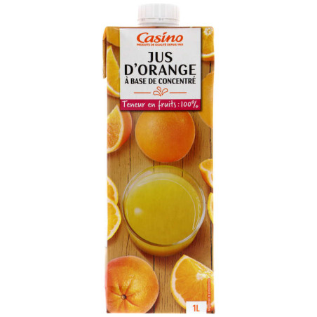 Jus d'orange à base de concentré - Teneur en fruits : 100%