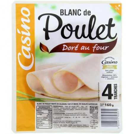 Blanc de poulet doré au four 4 tranches