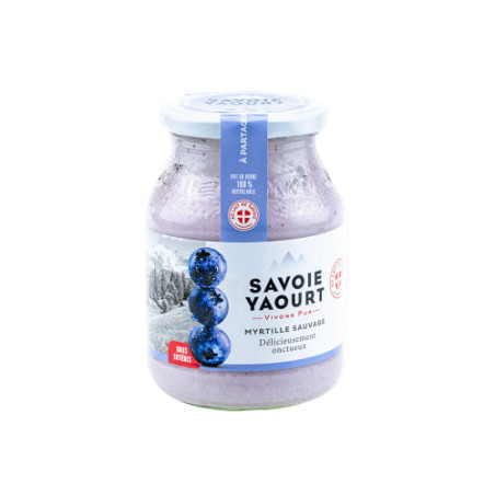 Yaourt brassé myrtille pot verre - 500g