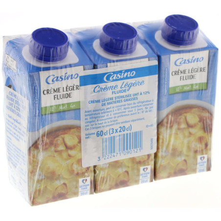 Crème fluide légère 12%Mg - 3x20cl