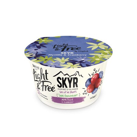 Skyr sur lit de myrtilles et Cranberries 0% - 145g