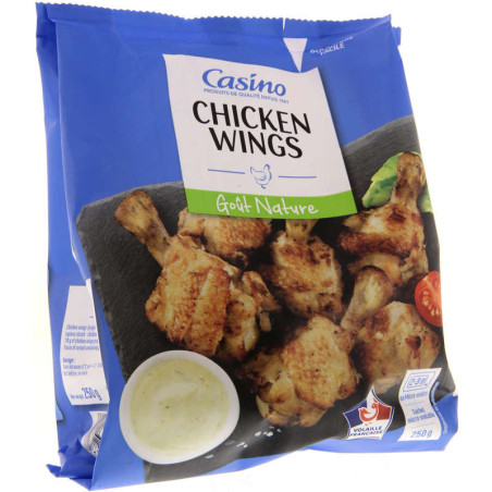 Chicken wings - Manchons de poulet  marinés et rôtis- Goût nature 250g CASINO