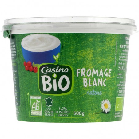 Fromage frais BIO 3.2% de mat.gr.sur produit fini