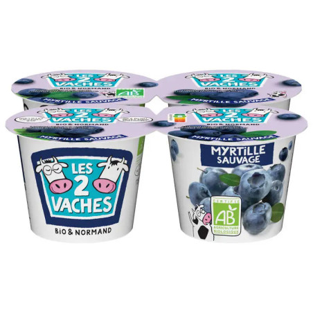 Yaourt aux fruits myrtille Bio - 4x115g