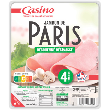 Jambon de Paris supérieur - 4 tranches - 160g