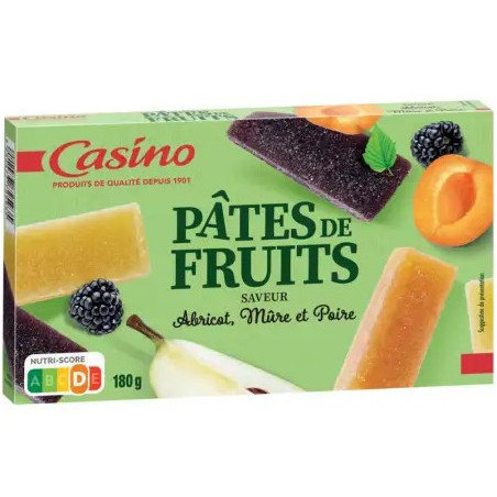 Pâte de Fruits saveur Abricot & Mûre et Poire - 180g