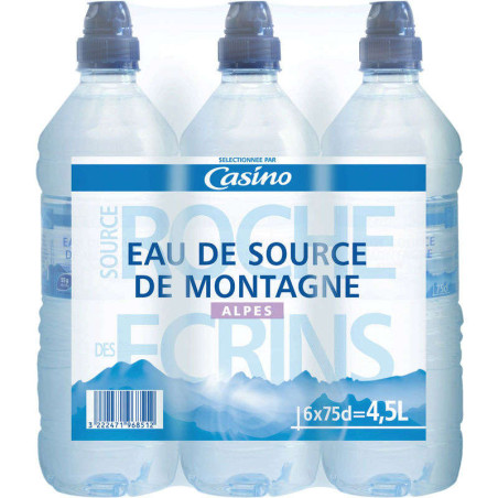 Eau de source de montagne des Alpes - 6x75 cl