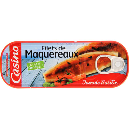 Filets de maquereaux à la sauce tomate et au basilic - 169g