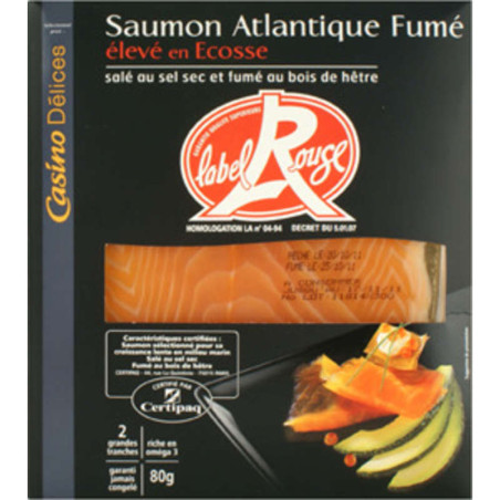 Saumon Atlantique fumé Ecosse 2 tranches - 80g