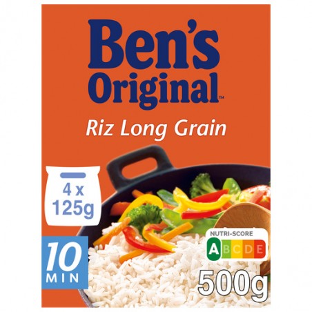 Riz long grain 4 sachets cuisson 10min - 500g