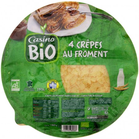 4 crêpes au  froment sucrées issues de l'agriculture biologique - Monoprix